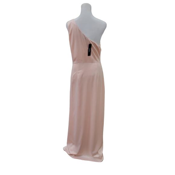 NEW Lulus Dreaming of Elegance Pink Satin One-Shoulder Maxi Dress - Size M - Picture 13 of 16
